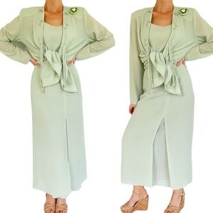 Vintage She’s Line mint green 3-piece matching skirt set size 10